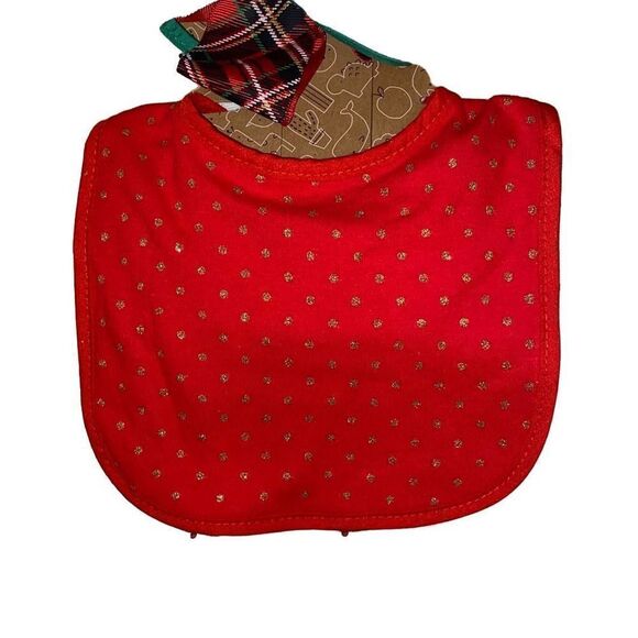Baby’s First Christmas Bibs and Hair Bow Gift Set - Picture 4 of 4
